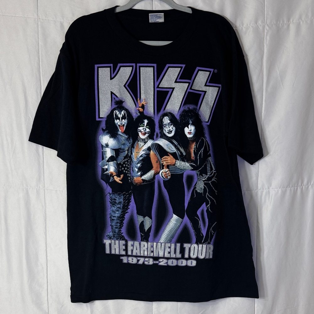KISS‎ Farewell Tour 1973 2000 Shirt Mens L Band Tee Double Sided Graphic